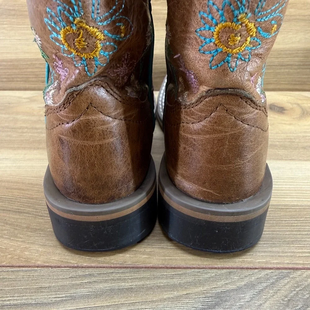 Smoky Mountain Boots Little Girls 9.5 Embroidered Floral Square Toe Rodeo Ranch